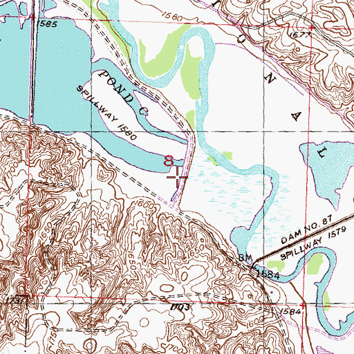Topographic Map of Pond C, ND