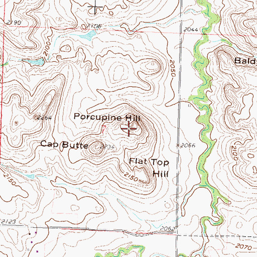 Topographic Map of Porcupine Hill, ND