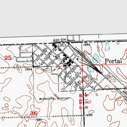 Topographic Map of Portal, ND