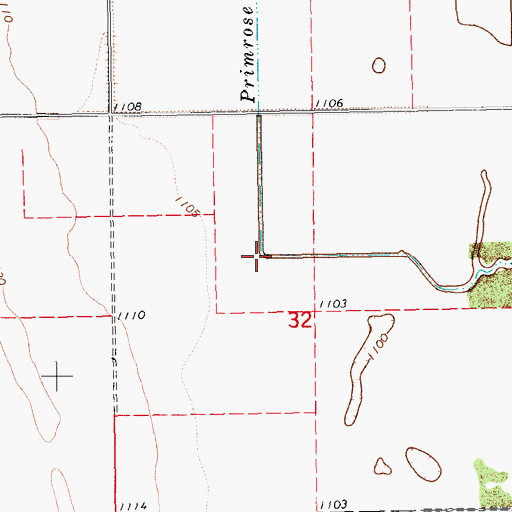 Topographic Map of Primrose Drain, ND