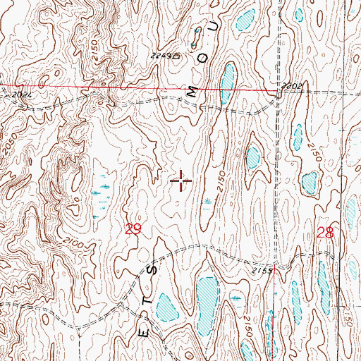 Topographic Map of Prophets Mountains, ND