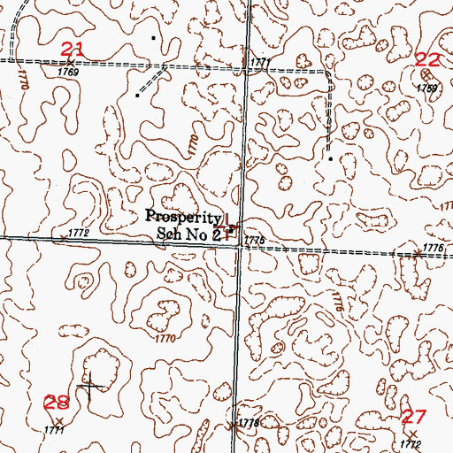 Topographic Map of Prosperity School Number 2, ND