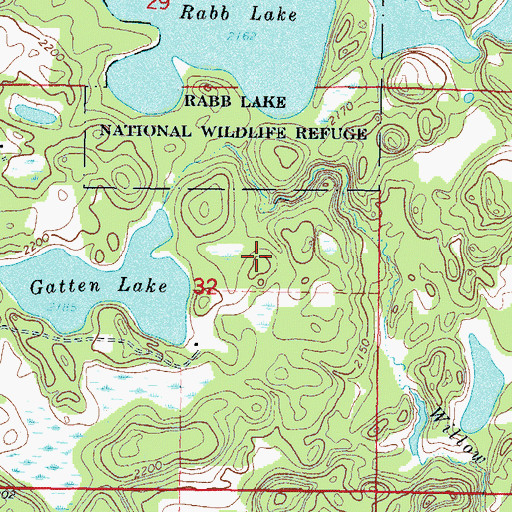 Topographic Map of Rabb Lake, ND