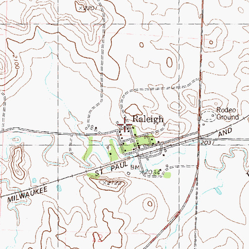 Topographic Map of Raleigh, ND