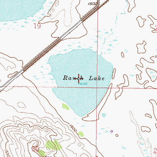 Topographic Map of Ranch Lake, ND