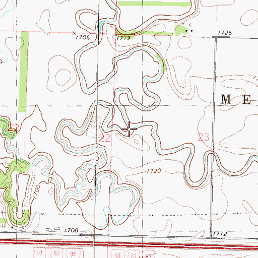 Topographic Map of Random Creek, ND
