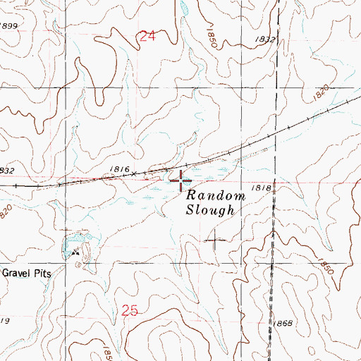 Topographic Map of Random Slough, ND