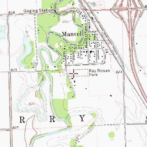 Topographic Map of Ray Ronan Park, ND