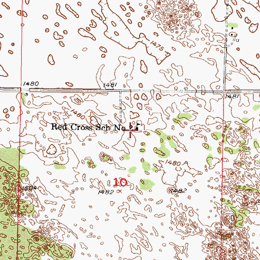 Topographic Map of Red Cross School Number 2, ND