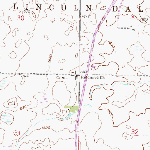 Topographic Map of Reformed Church, ND