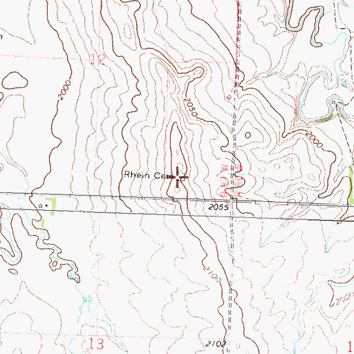 Topographic Map of Rhein Cemetery, ND