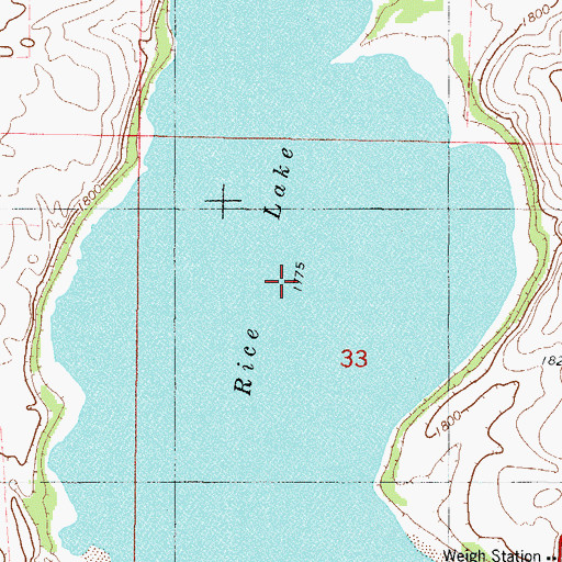 Topographic Map of Rice Lake, ND