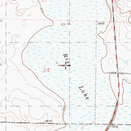 Topographic Map of Rice Lake, ND