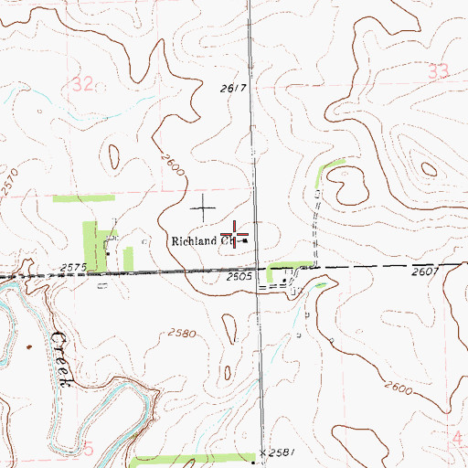 Topographic Map of Richland Church, ND