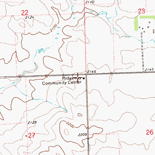 Topographic Map of Ridgeway Community Center, ND