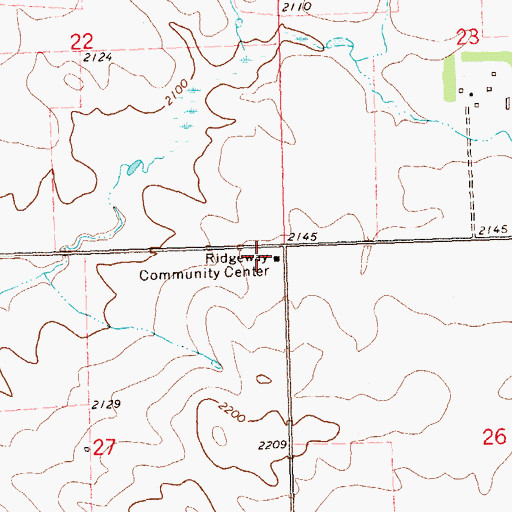 Topographic Map of Ridgeway Community Center, ND