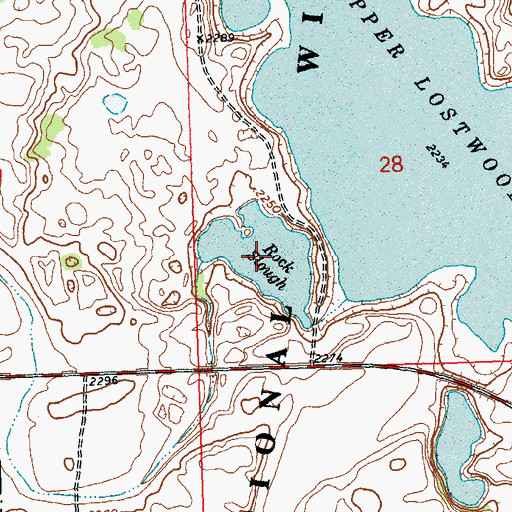 Topographic Map of Rock Slough, ND