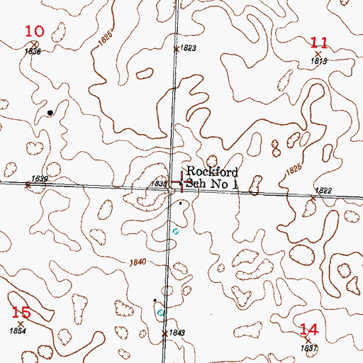 Topographic Map of Rockford School Number 1, ND
