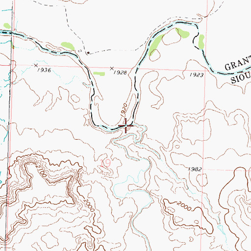 Topographic Map of Roger Creek, ND