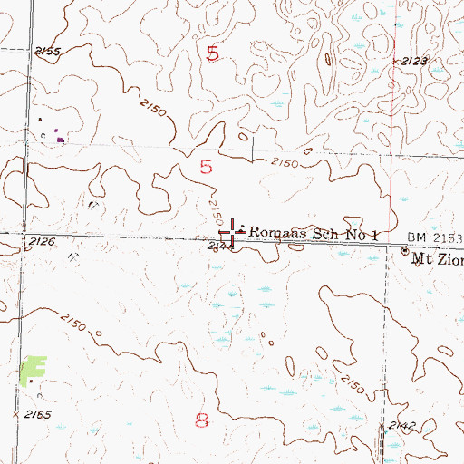 Topographic Map of Romaas School Number 1, ND