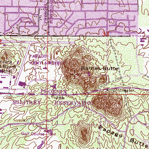Topographic Map of Barnes Butte, AZ
