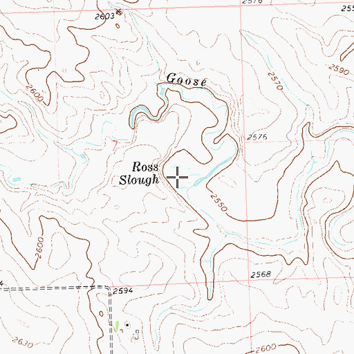 Topographic Map of Ross Slough, ND