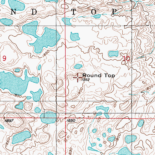 Topographic Map of Round Top, ND