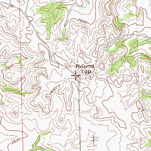 Topographic Map of Round Top, ND