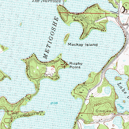 Topographic Map of Rugby Point, ND