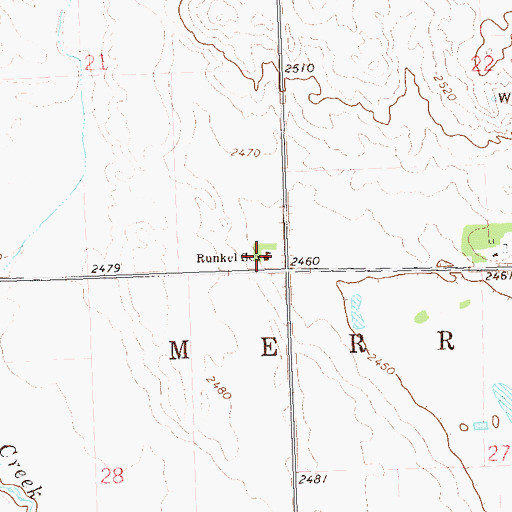 Topographic Map of Runkel School, ND