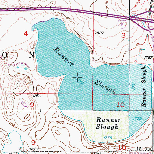 Topographic Map of Runner Slough, ND