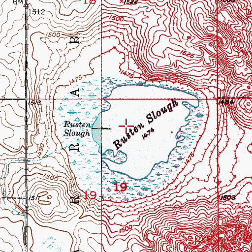 Topographic Map of Rusten Slough, ND
