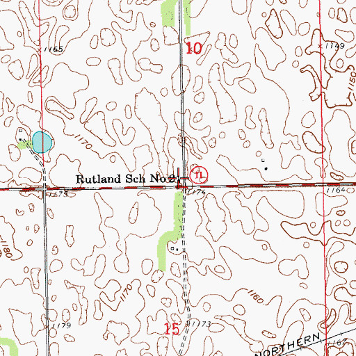 Topographic Map of Rutland School Number 2, ND