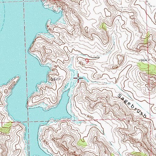 Topographic Map of Sagebrush Coulee, ND