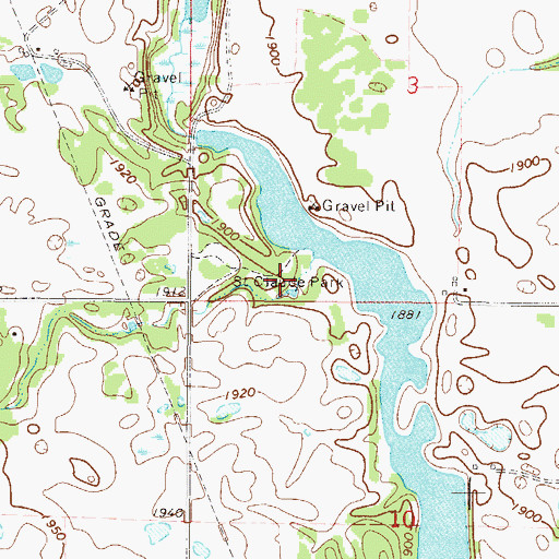 Topographic Map of Saint Claude Park, ND