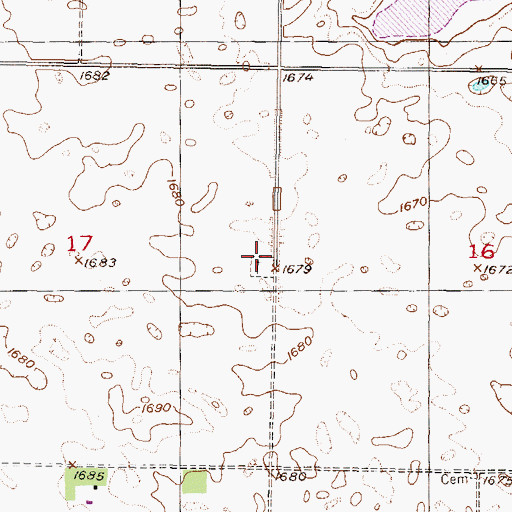 Topographic Map of Saint Johns Church, ND