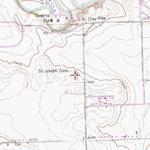 Topographic Map of Saint Joseph Cemetery, ND
