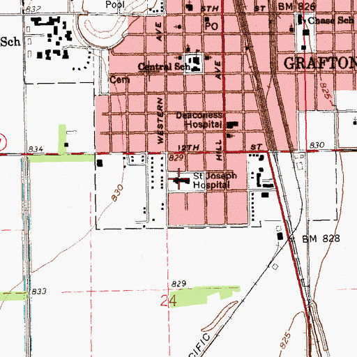 Topographic Map of Unity Medical Center, ND