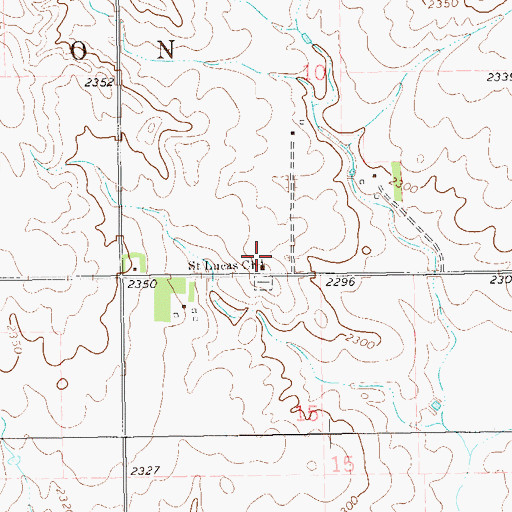 Topographic Map of Saint Lucas Church, ND
