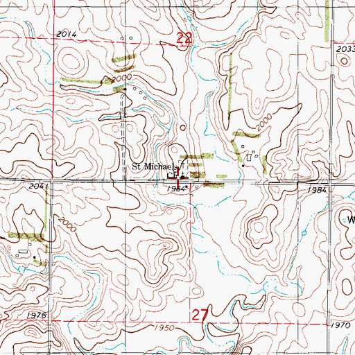 Topographic Map of Saint Michaels Church, ND