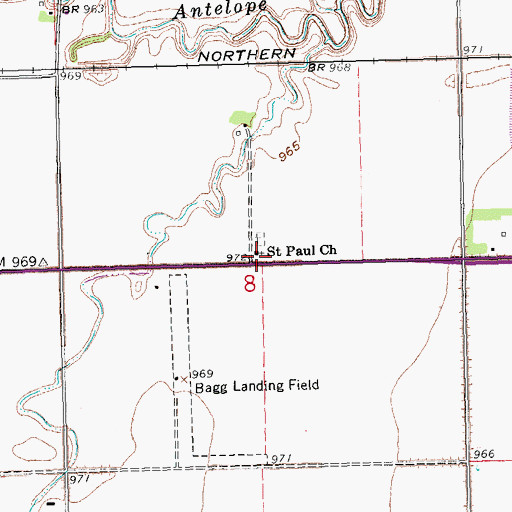 Topographic Map of Saint Paul Church, ND