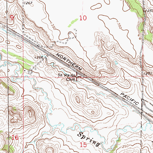 Topographic Map of Saint Pauls Cemetery, ND