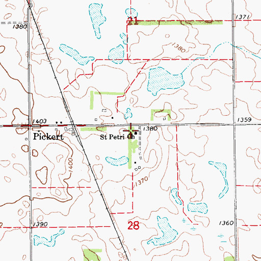 Topographic Map of Saint Petri Church, ND