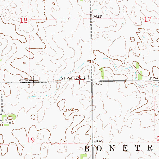 Topographic Map of Saint Petri Church, ND