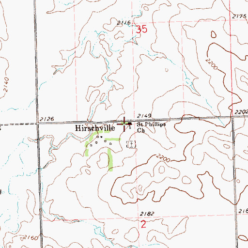Topographic Map of Saint Phillips Church, ND