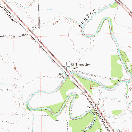 Topographic Map of Saint Timothy Cemetery, ND