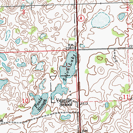 Topographic Map of Salon Lake, ND