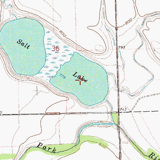Topographic Map of Salt Lake, ND