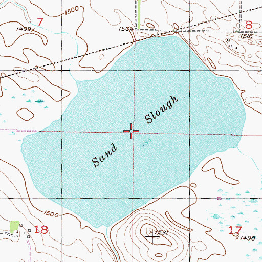 Topographic Map of Sand Slough, ND