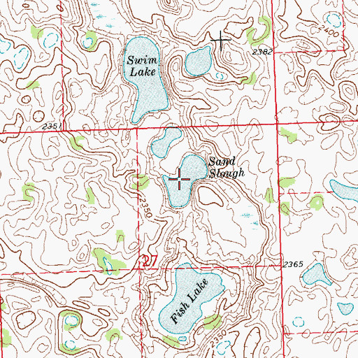 Topographic Map of Sand Slough, ND